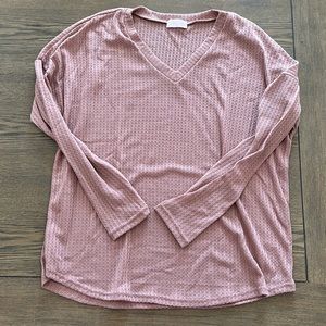 Blush Pink Lily Waffle Knit Long Sleeve 💕